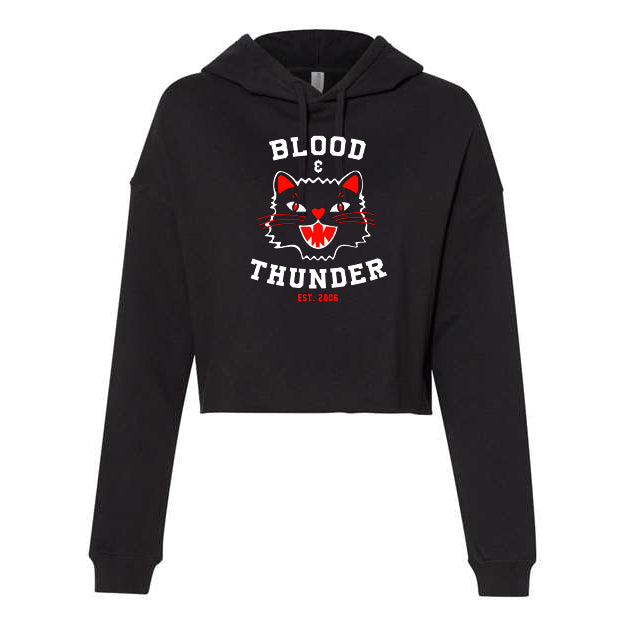 Cat Core Cropped Pullover Hoodie – Blood Thunder