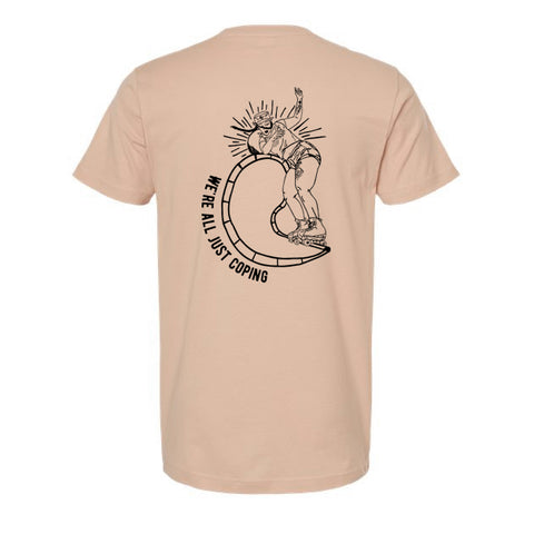 Two-Tias x B&T We're All Just Coping Peach T-Shirt
