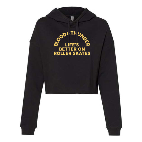 Life's Better on Roller Skates Arch Cropped Pullover Hoodie