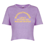 Life's Better on Roller Skates Arch Women's Purple Crop Top