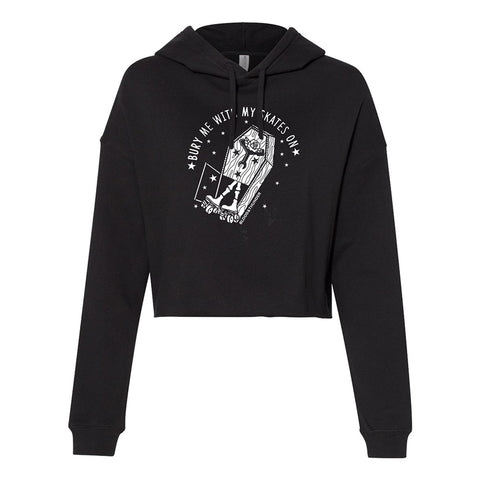 Bury Me With My Skates On Cropped Pullover Hoodie