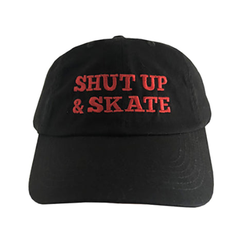 Shut Up and Skate Black and Red Dad Hat (Wholesale)