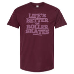 Life's Better on Roller Skates Spiral Unisex T-Shirt (wholesale)