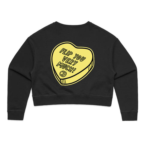 CIB Crew Flip You Women's Crop Crewneck Sweatshirt (Wholesale)